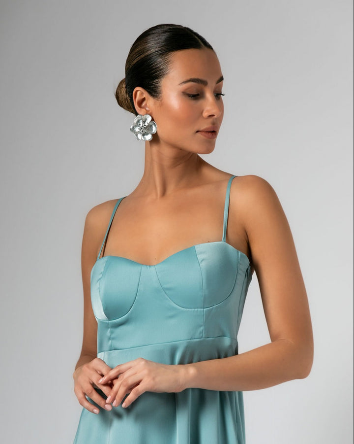 Vestido largo de satén «Never Needy»: Light Mint – vista alternativa