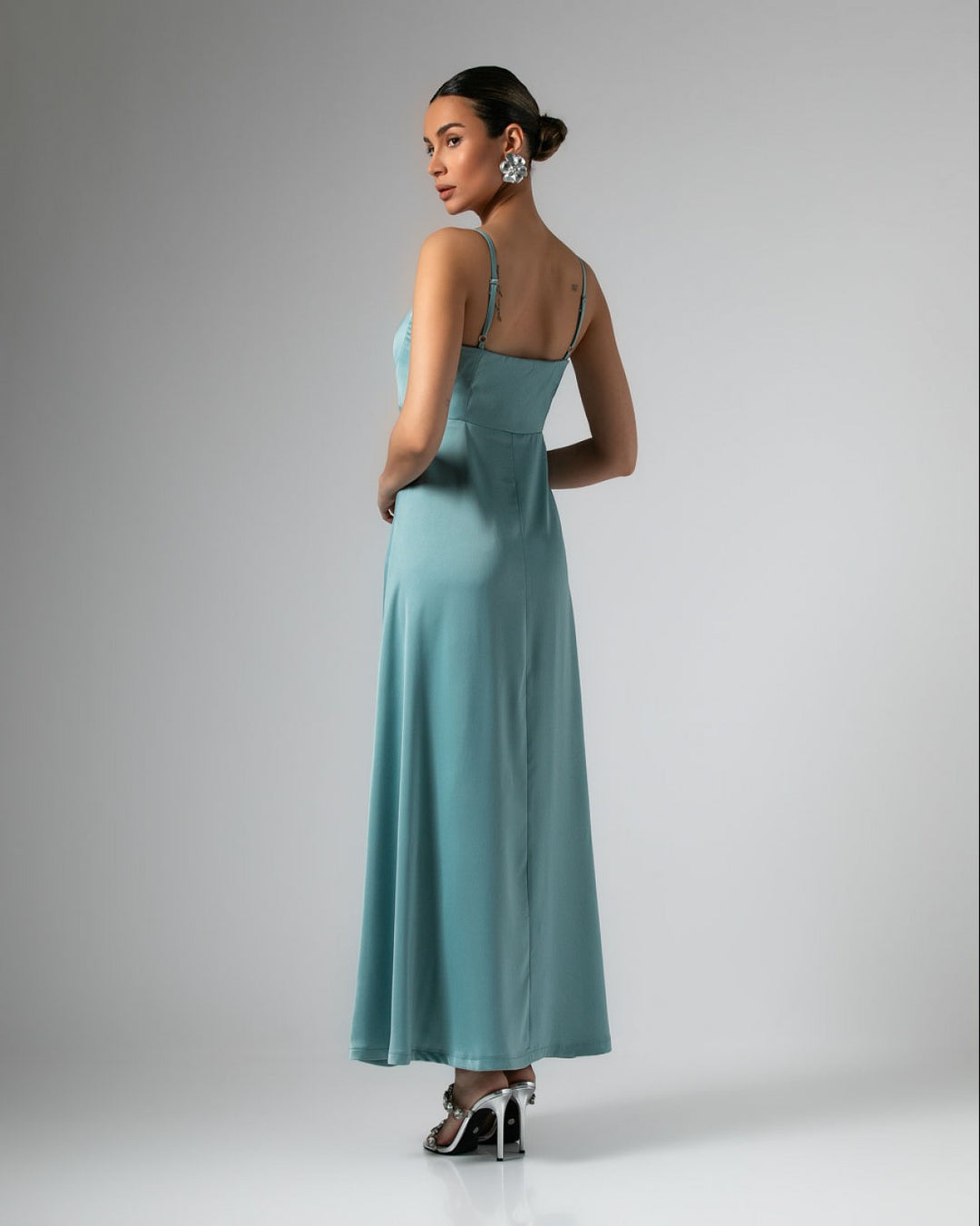 Vestido largo de satén «Never Needy»: Light Mint – vista alternativa
