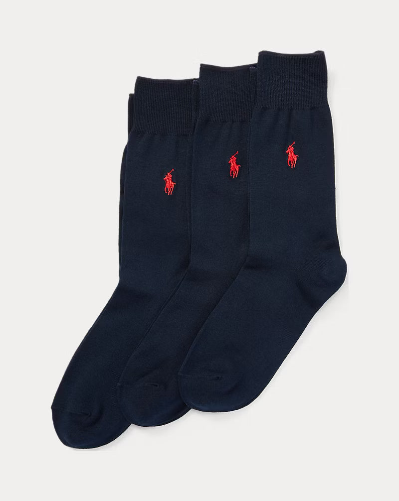 Ralph Lauren men's Trouser Sock 3 Pack in Navy