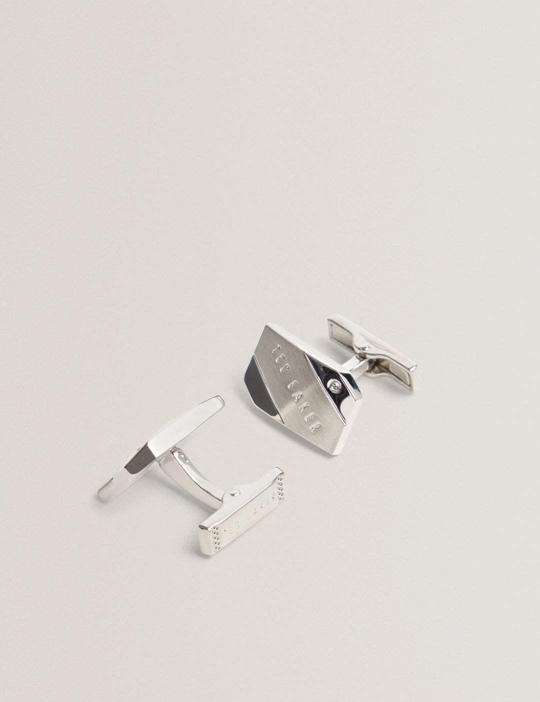 Boutons de manchette Ted Baker Criis en métal brossé: Argent – autre vue