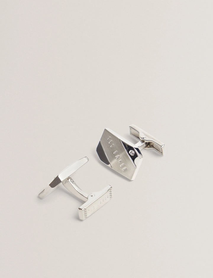 Boutons de manchette Ted Baker Criis en métal brossé: Argent – autre vue