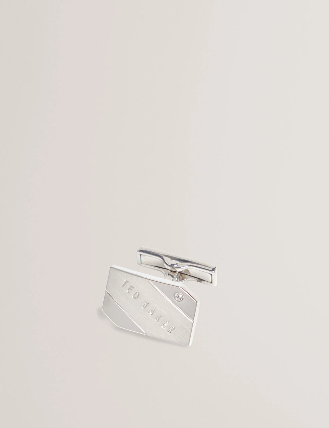 Boutons de manchette Ted Baker Criis en métal brossé: Argent – autre vue