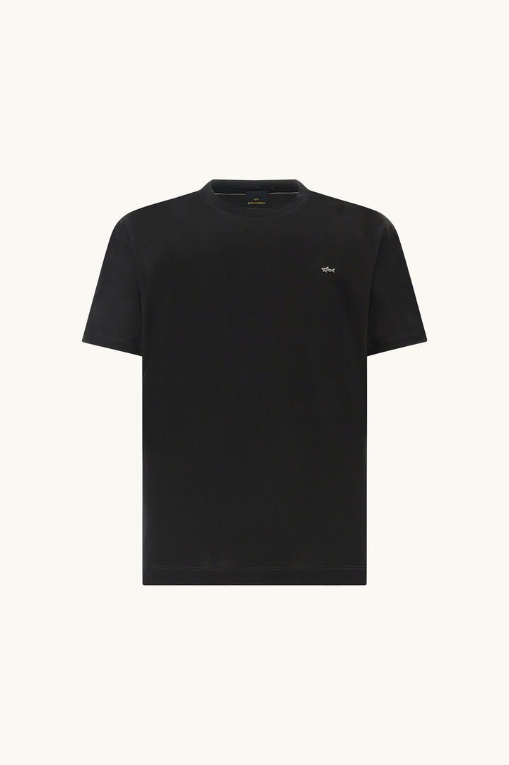 Paul &amp; Shark T-Shirt aus doppelt merzerisiertem Baumwolljersey | Schwarz