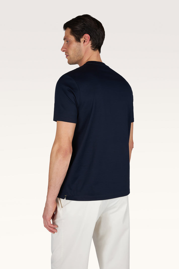 T-shirt en jersey de coton doublement mercerisé Paul &amp; Shark | Bleu marine