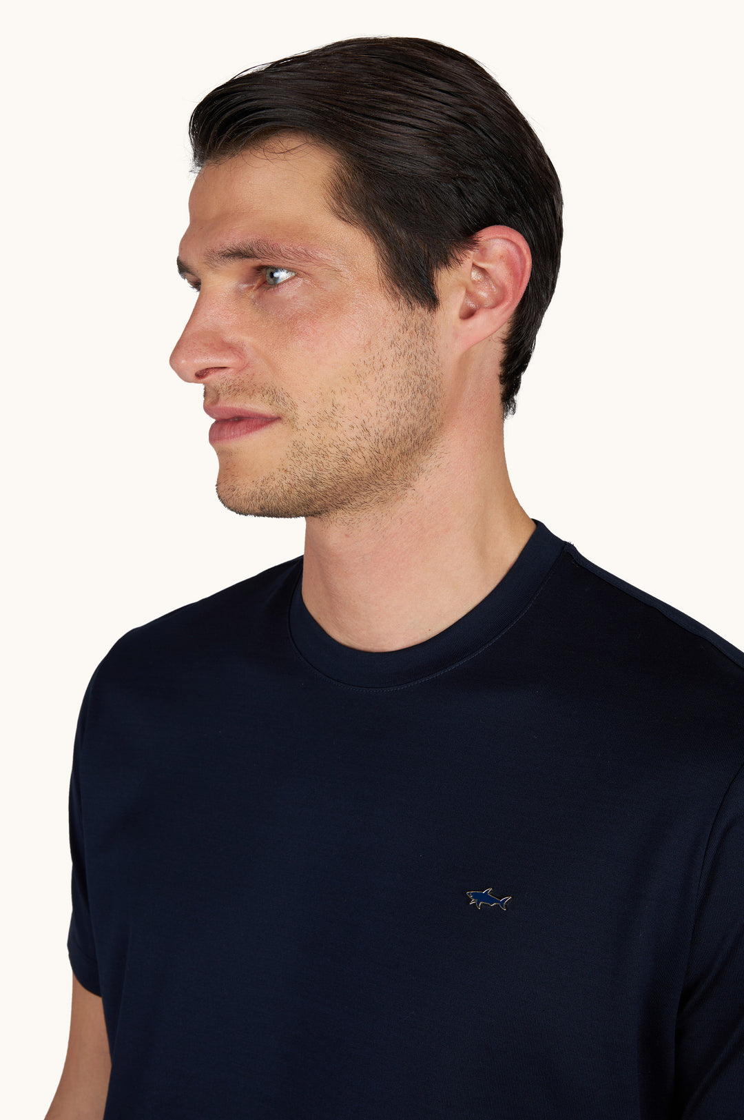 T-shirt en jersey de coton doublement mercerisé Paul &amp; Shark | Bleu marine