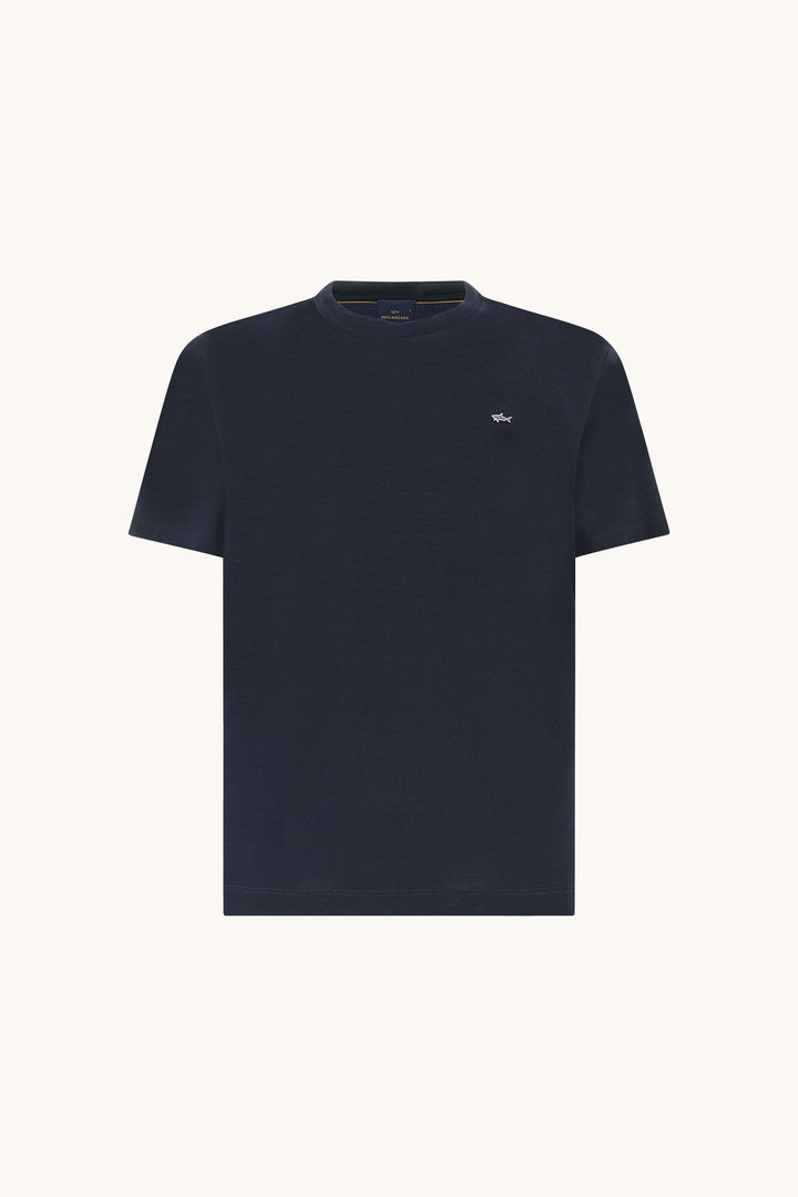 T-shirt en jersey de coton doublement mercerisé Paul &amp; Shark | Bleu marine