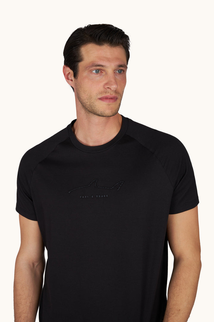 Paul &amp; Shark Leichtes T-Shirt aus Baumwolljersey | Schwarz