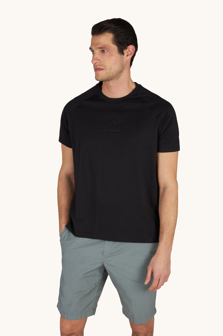 Paul &amp; Shark Leichtes T-Shirt aus Baumwolljersey | Schwarz