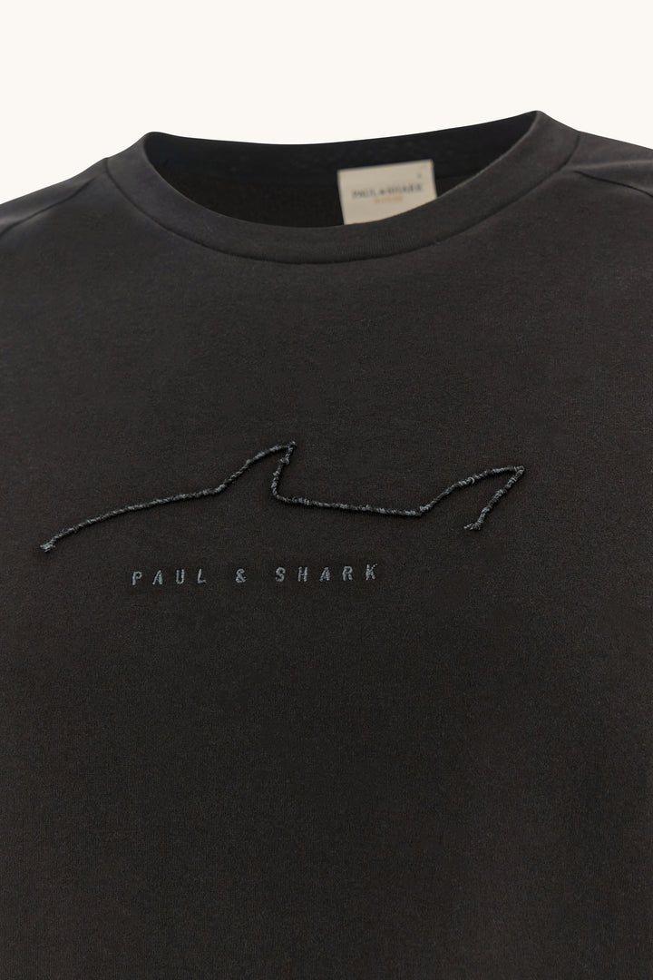 Paul &amp; Shark Leichtes T-Shirt aus Baumwolljersey | Schwarz