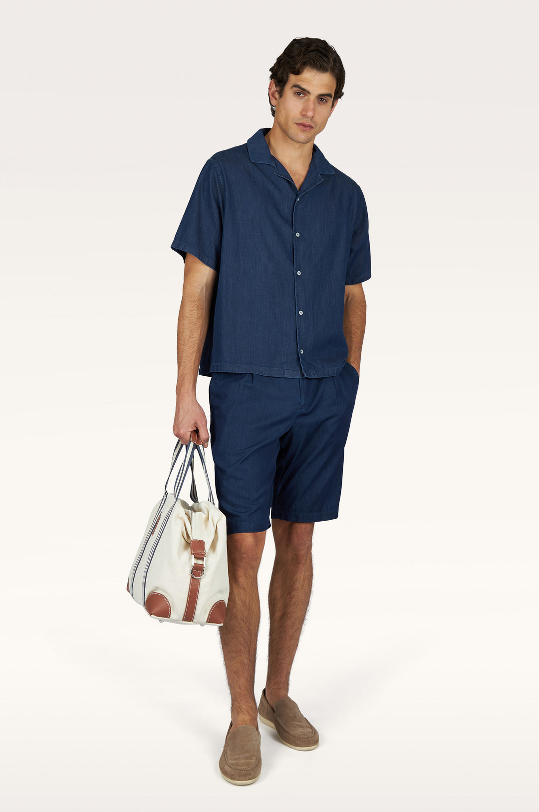 Paul & Shark Shorts in Lightweight Giza Cotton Denim | Navy