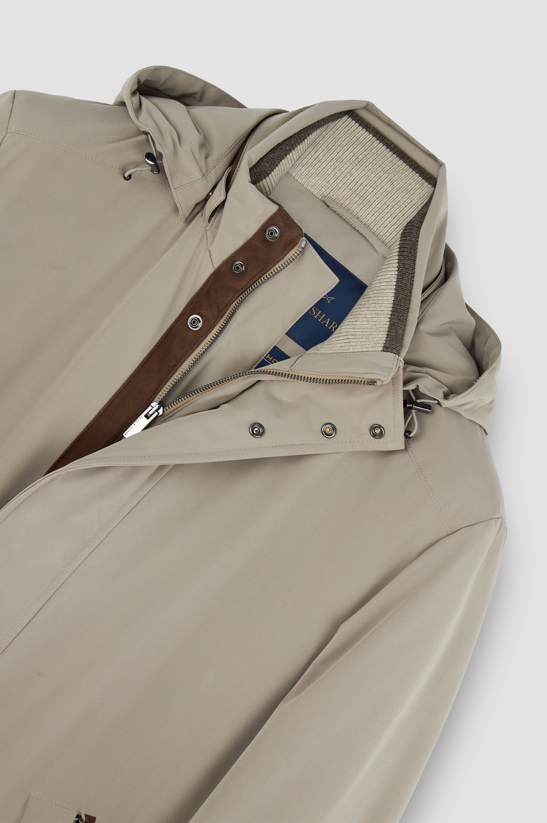 Paul &amp; Shark Manteau extensible Typhoon 4x4: Beige – détail intérieur