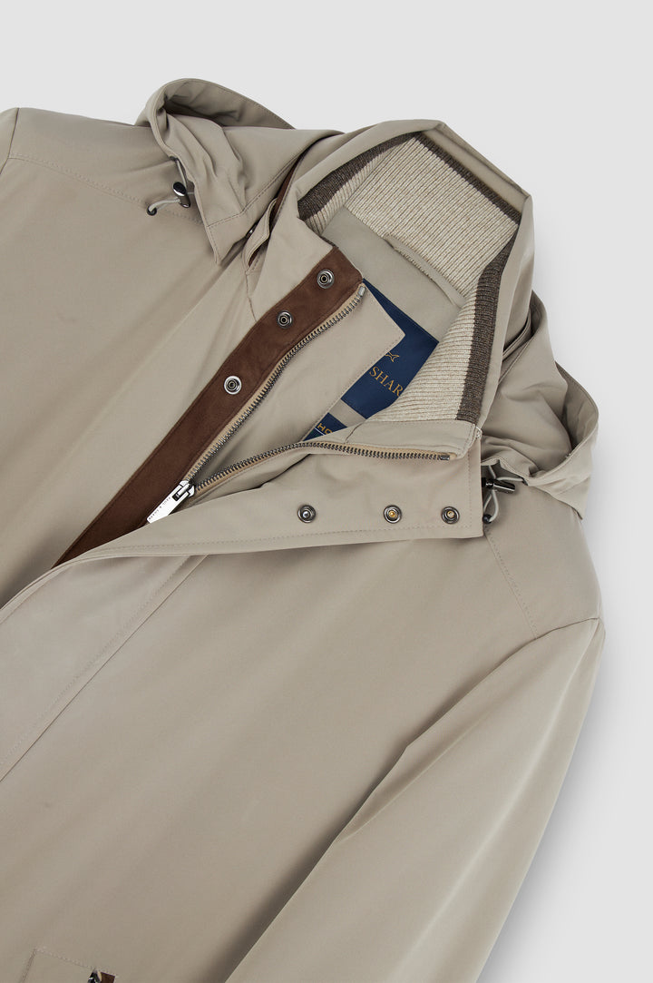 Paul &amp; Shark Manteau extensible Typhoon 4x4: Beige – détail intérieur
