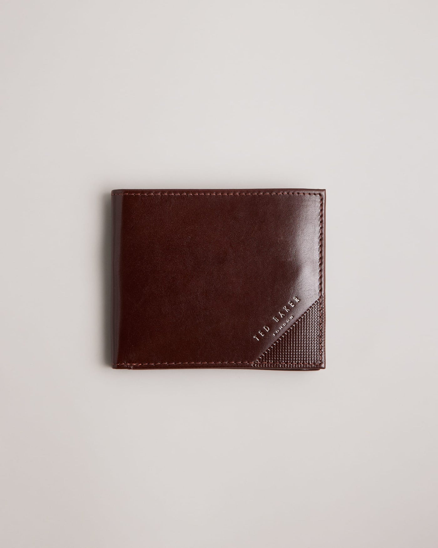 Ted Baker Prugs Embossed Corner Leather Bifold Coin Wallet | Brown