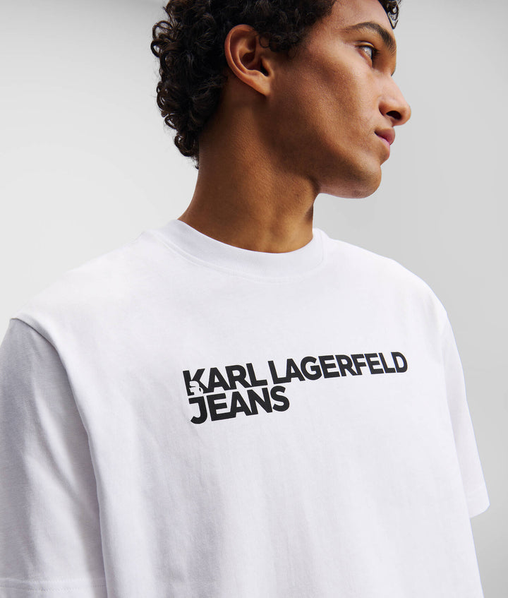 تي شيرت كارل لاغرفيلد بشارات "Essential" الكلاسيكية: أبيض – عرض بديل