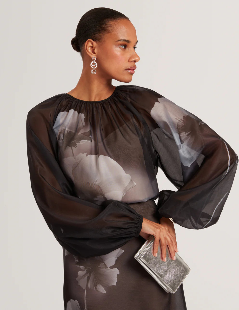 Camicetta Ted Baker Plaaza con maniche a sbuffo e rivestimento in