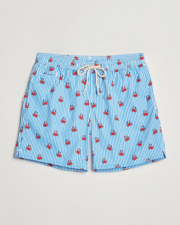 MC2 Saint Barth Lighting Micro Crabs Stripe Swimshorts | Light Blue