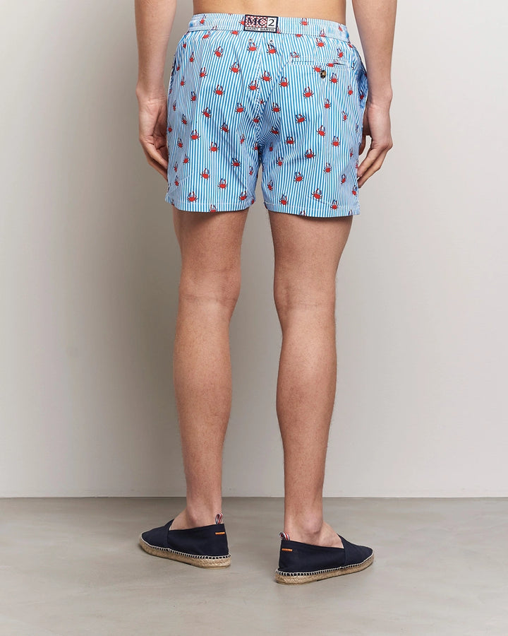 MC2 Saint Barth Lighting Micro Crabs Stripe Swimshorts | Light Blue