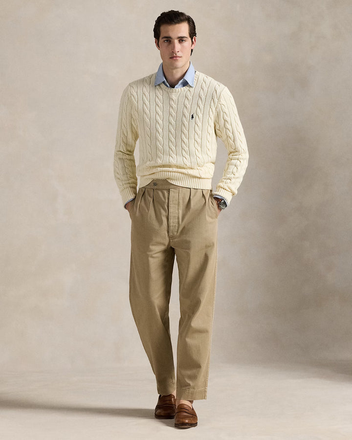 Jersey de algodón con punto trenzado de Ralph Lauren: Color crema – vista alternativa