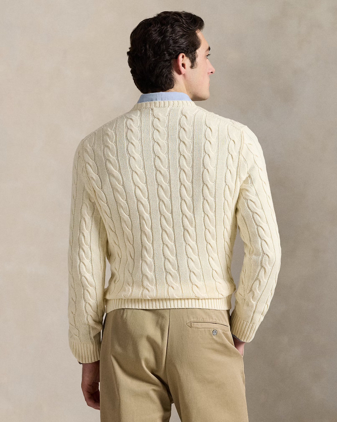 Jersey de algodón con punto trenzado de Ralph Lauren: Color crema – vista alternativa