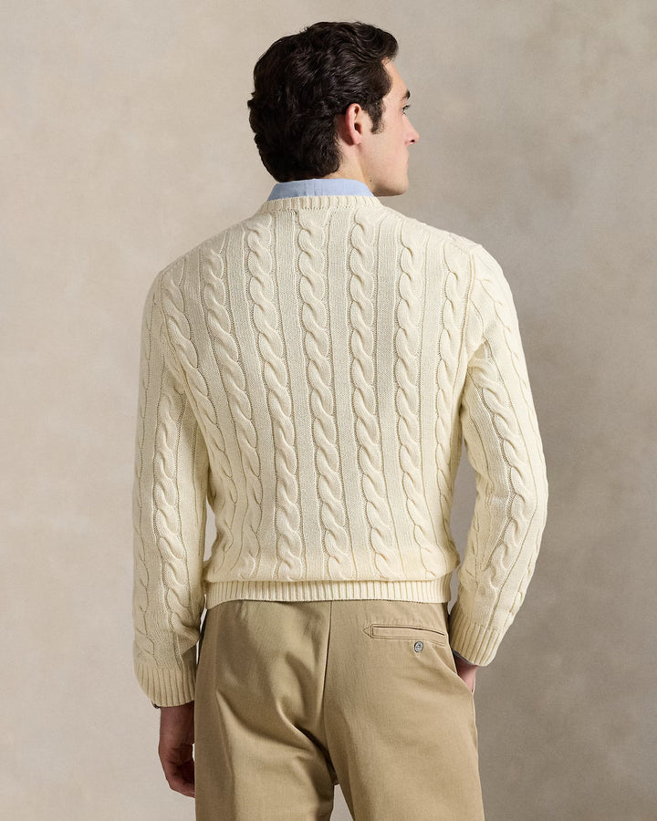 Jersey de algodón con punto trenzado de Ralph Lauren: Color crema – vista alternativa