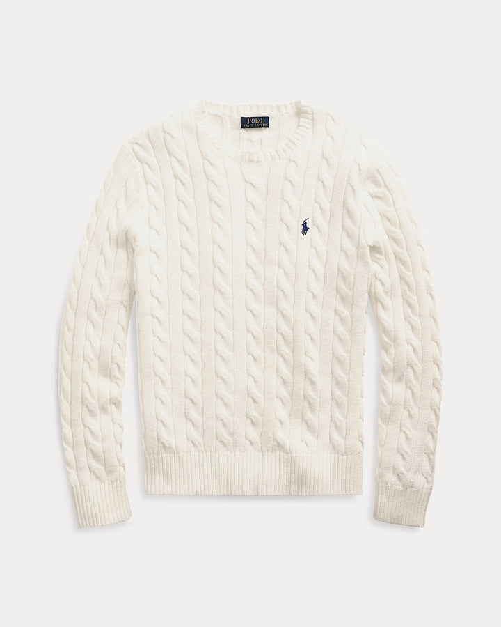 Jersey de algodón con punto trenzado de Ralph Lauren: Color crema – imagen lifestyle