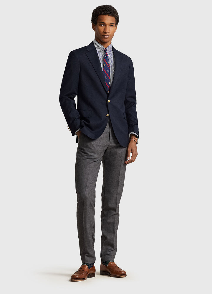 Veste en gabardine de laine à simple boutonnage Ralph: Bleu marine – autre vue