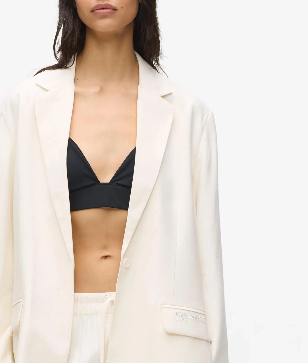 Karl Lagerfeld Damenblazer mit Bindegürtel: Off White – alternative Ansicht