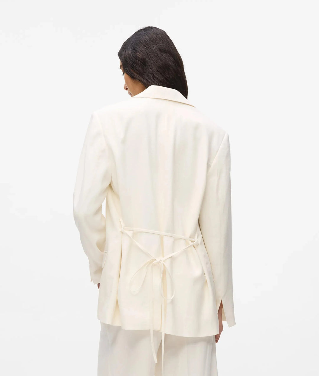 Karl Lagerfeld Damenblazer mit Bindegürtel: Off White – alternative Ansicht