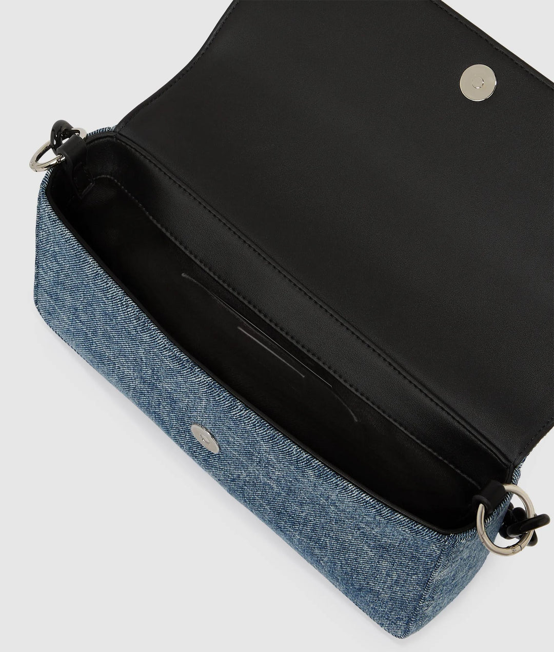 Borsa con manici superiori e catena in denim Karl: Denim slavato – vista alternativa