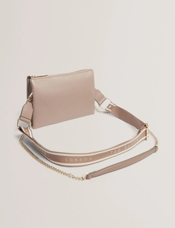 Sac à bandoulière en cuir et sangle tissée Ted Baker: Taupe – autre vue