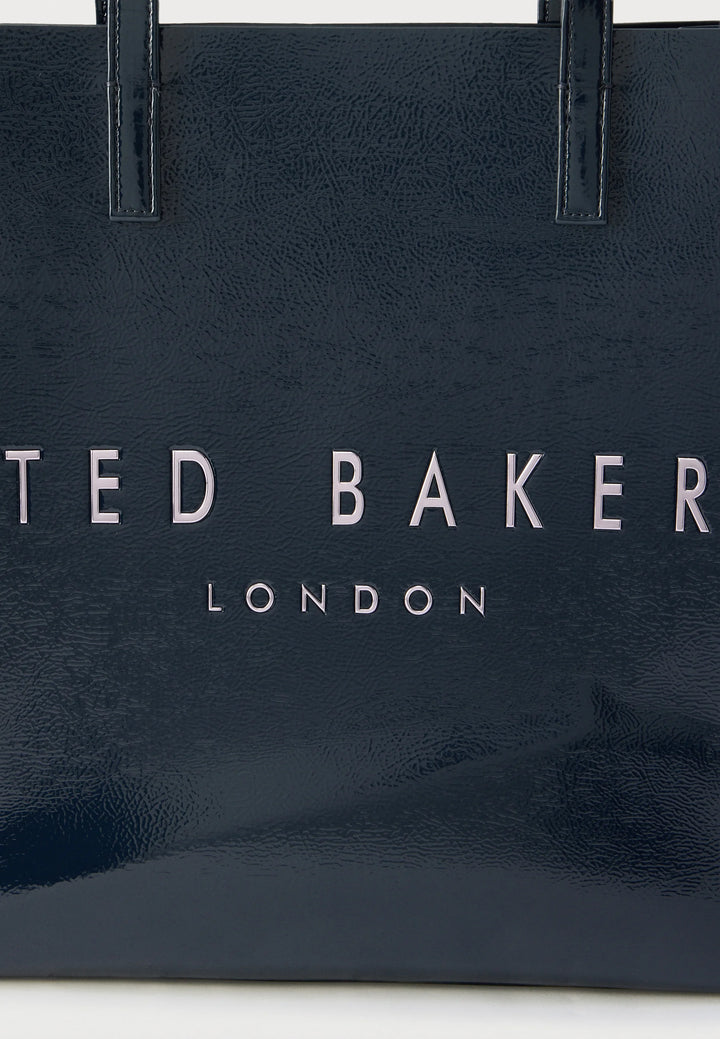 Ted Baker Camryyn 大号印花褶皱标志手袋，海军蓝 – 其他角度