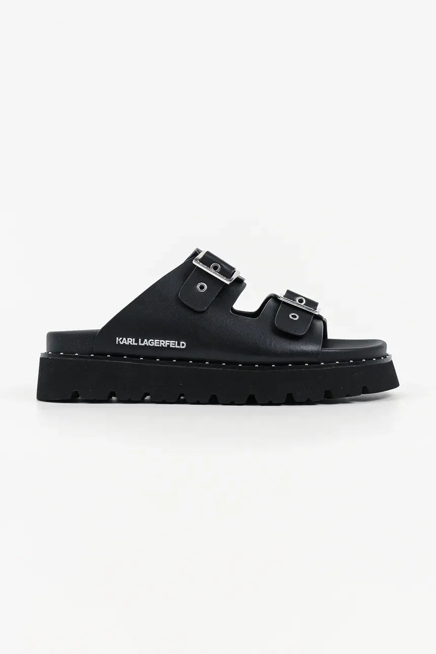 Karl Lagerfeld Sandalias Kaia Mujer Doble Hebilla: Negro