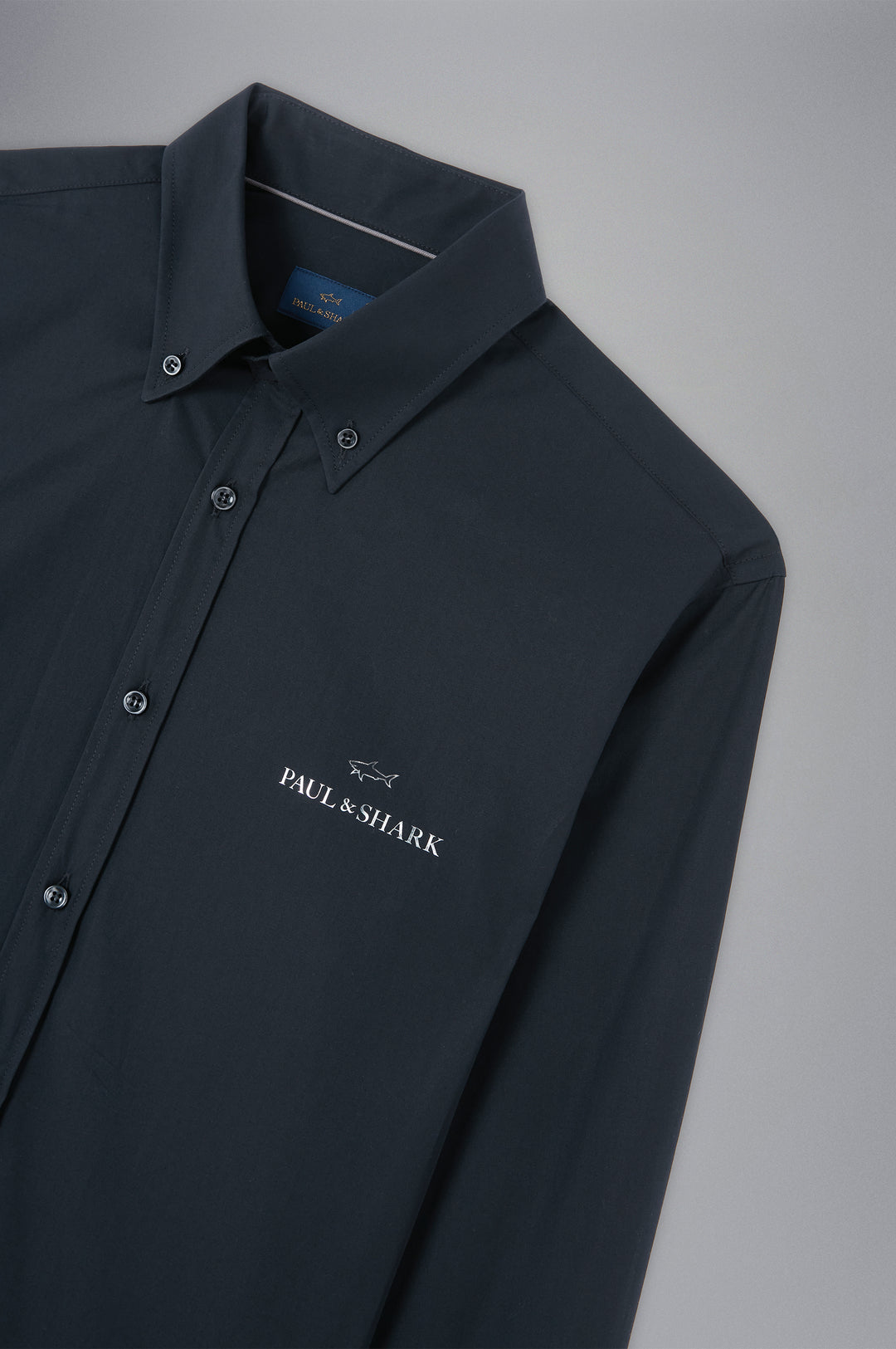 Chemise en coton Paul &amp; Shark avec logo imprimé réfléchissant: Noir – autre vue