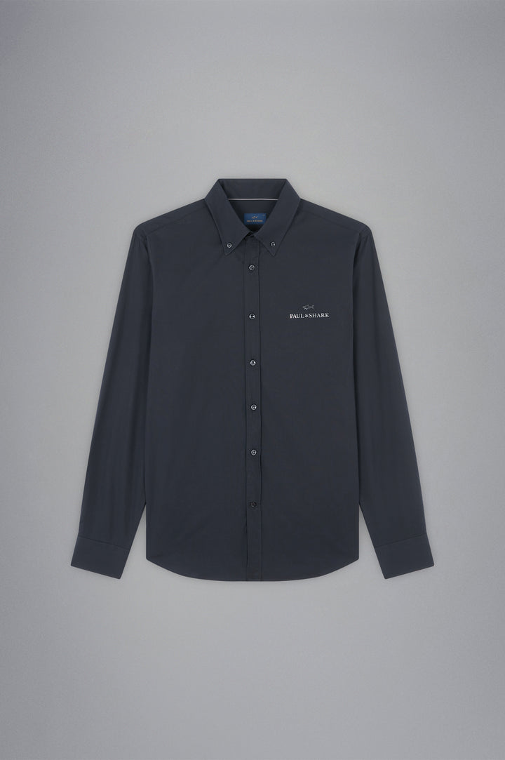 Chemise en coton Paul &amp; Shark avec logo imprimé réfléchissant: Noir – autre vue