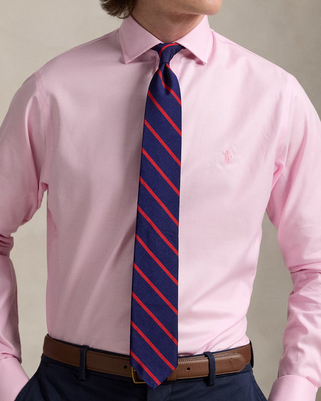 قميص رالف لورين المخصص ذو النسيج المميز Custom Fit: وردي – عرض بديل
