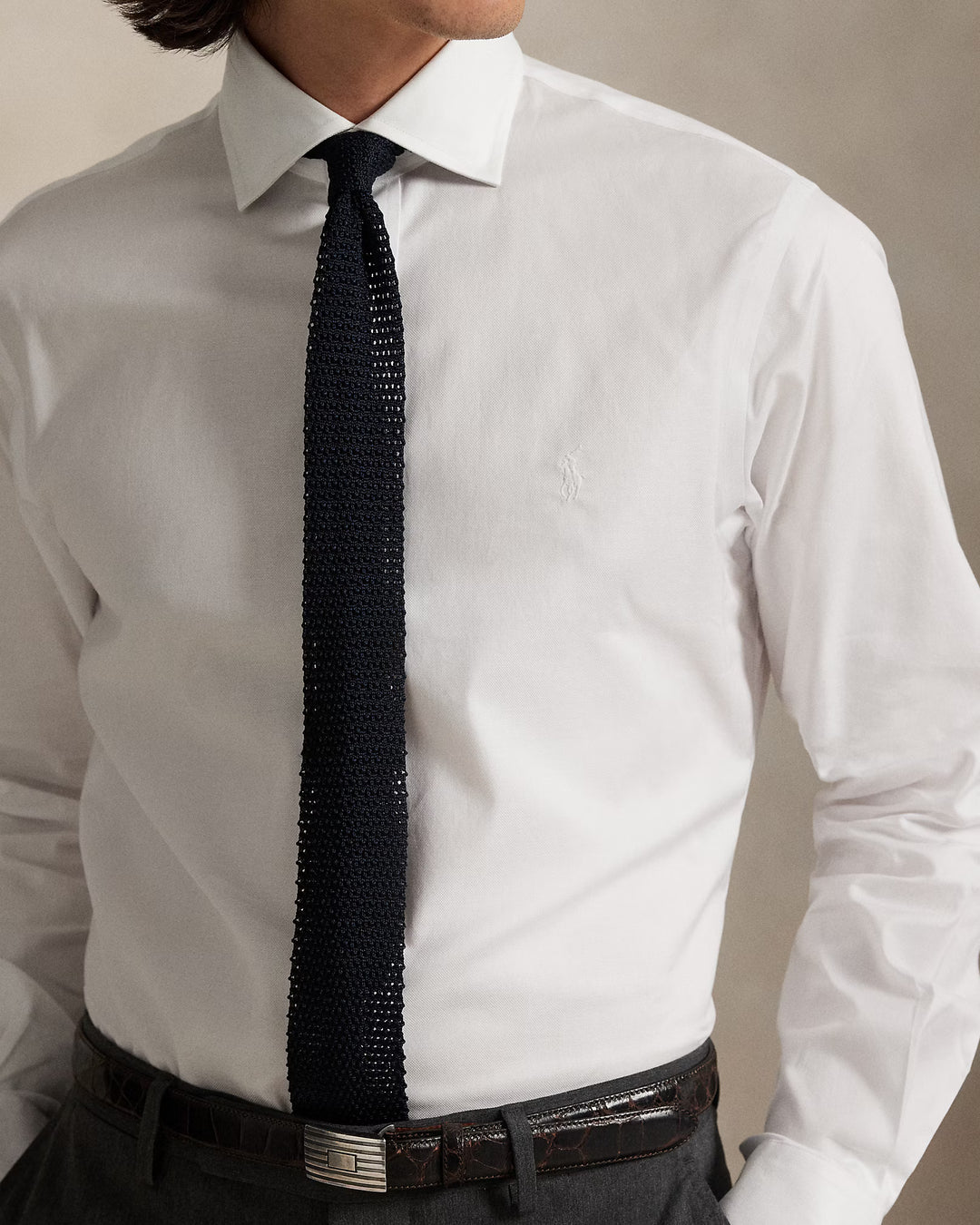 Camisa con textura Ralph Lauren Custom Fit: Blanca – vista alternativa