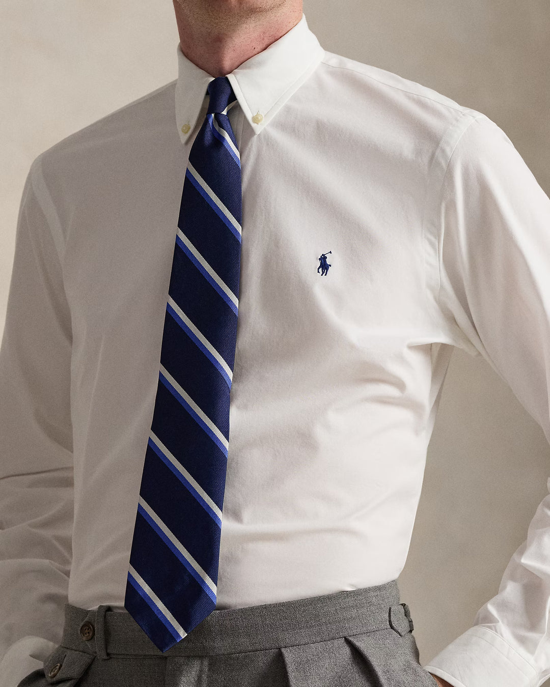Camisa de popelín elástico Ralph Lauren Custom Fit: Blanca – vista alternativa
