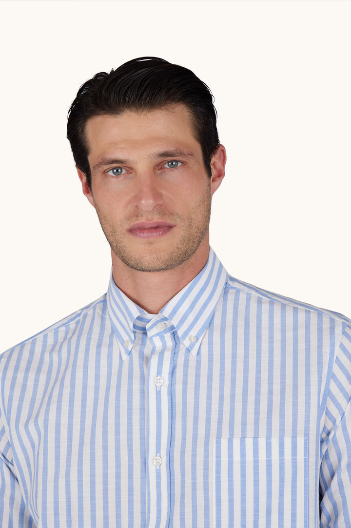 Paul &amp; Shark Soffio Oxford-Hemd aus Baumwolle mit: Blau/Weiß – alternative Ansicht