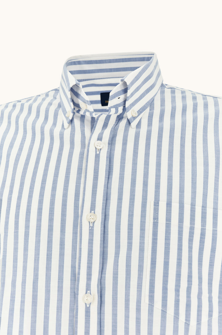 Paul &amp; Shark Soffio Oxford-Hemd aus Baumwolle mit: Blau/Weiß – Detailansicht