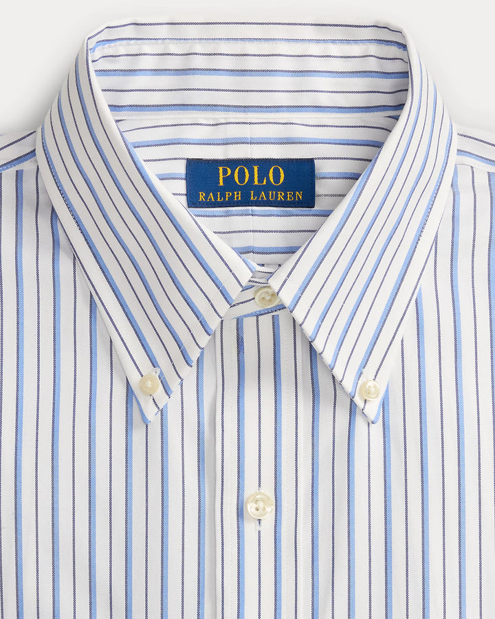Ralph Lauren gestreiftes Pinpoint-Oxfordhemd: Weiß/Blau/Mehrfarbig – alternative Ansicht