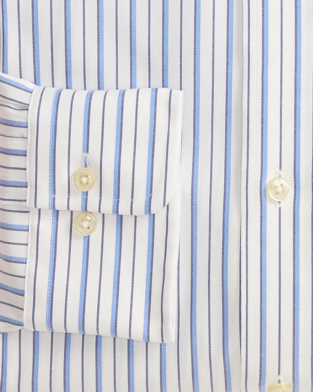 Ralph Lauren gestreiftes Pinpoint-Oxfordhemd: Weiß/Blau/Mehrfarbig – alternative Ansicht