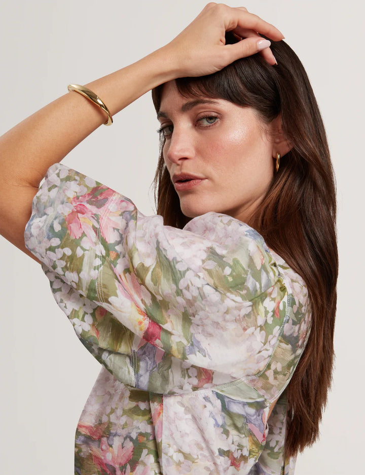 Φόρεμα μέσου μήκους Ted Baker Jonora με Φουσκωτά: Πολύχρωμο ροζ – εναλλακτική όψη