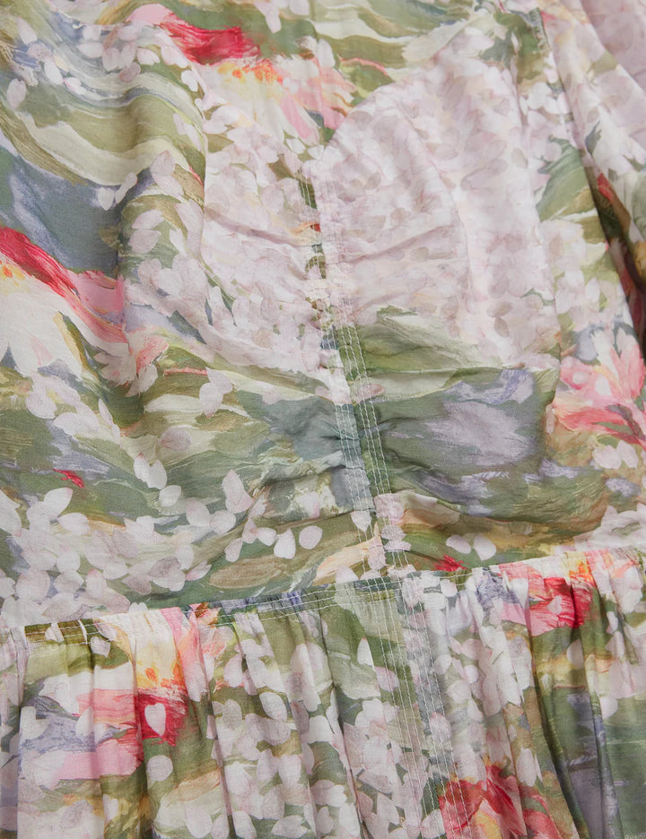 Φόρεμα μέσου μήκους Ted Baker Jonora με Φουσκωτά: Πολύχρωμο ροζ – εναλλακτική όψη