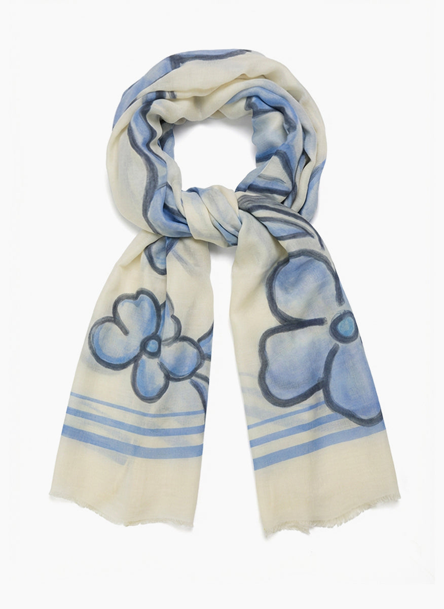 Estola de modal estampada PennyBlack: Blue Flower
