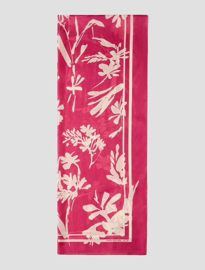 Estola de seda jacquard PennyBlack: Fucsia