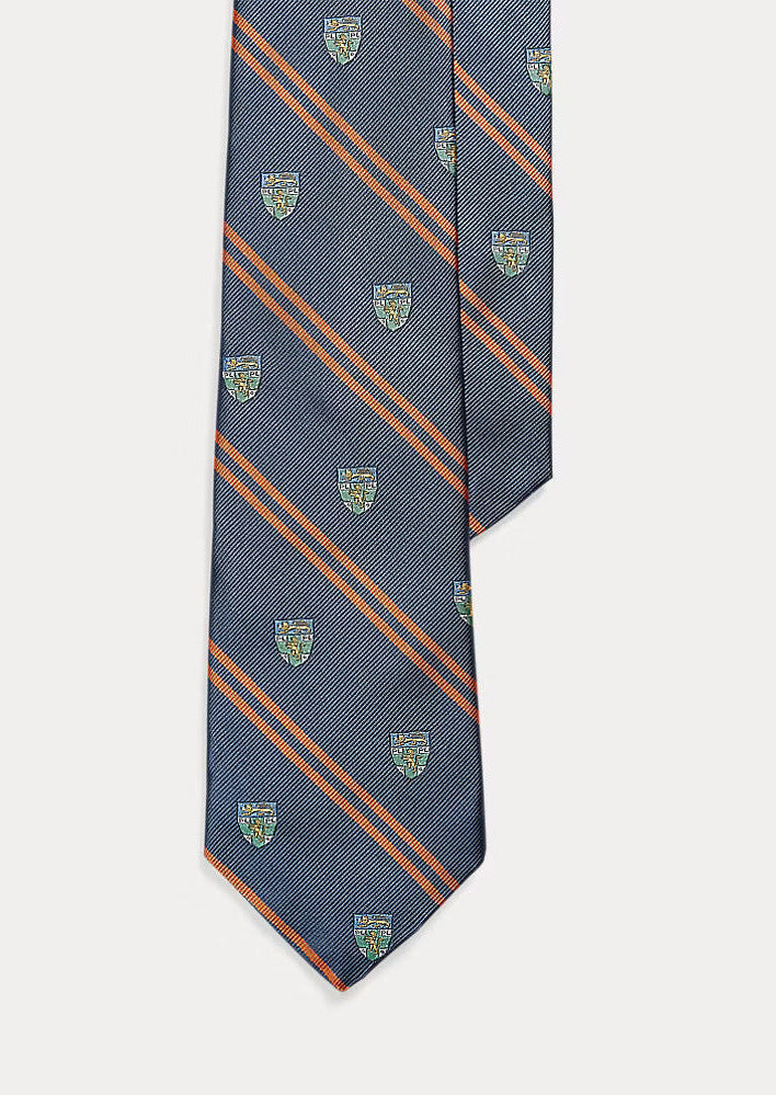 Γραβάτα Ralph Lauren από ριγέ μετάξι Repp Club: Μπλε