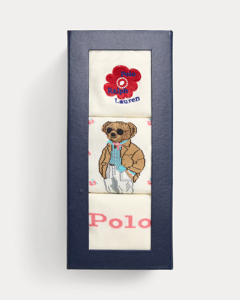 Ralph Lauren Polo Bear Crew 女款短袜3双装象牙白礼盒 – 其他角度