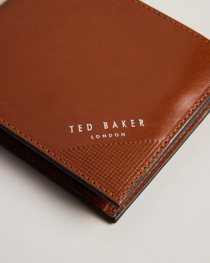 Πορτοφόλι για κέρματα Ted Baker από δέρμα με ανάγλυφη γωνία: Μπεζ – εναλλακτική όψη