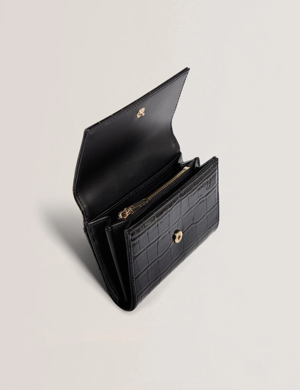 Μικρό πορτοφόλι Ted Baker Valliaa με εφέ κροκό: Μαύρο – εναλλακτική όψη
