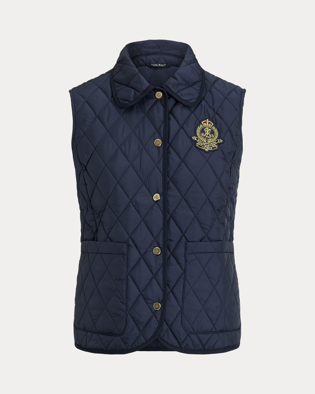 Γιλέκο Lauren Ralph Lauren με έμβλημα και διακοσμητικά ρομβοειδή μοτίβα | Σκούρο μπλε – lifestyle όψη